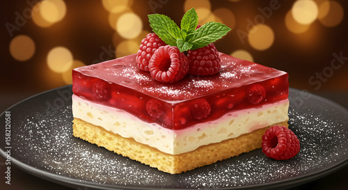 Wallpaper Mural Delicious Raspberry Cream Cake Festive Dessert Treat Torontodigital.ca