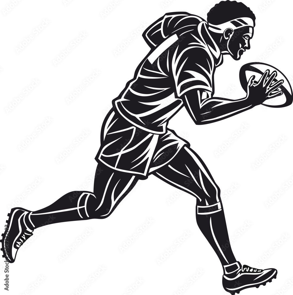 Fototapeta premium American football player silhouette vector illustration
