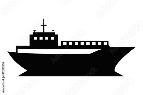 Simple Black Ship Icon Design