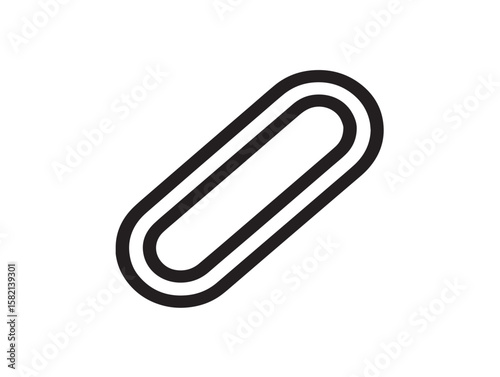 Line art drawing of modern paperclip icon