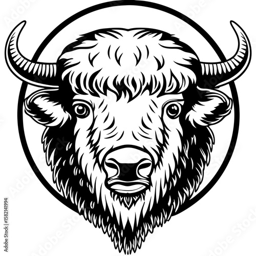 buffalo (linocut style)