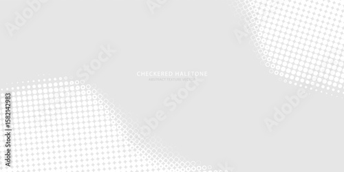 Halftone Background, Smooth Curved Border, White Gray Abstract Background.Vector eps10