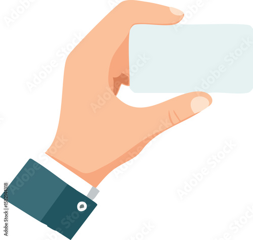 blank card hand flat isolated