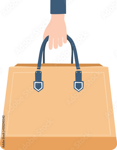 bag hand flat isolated