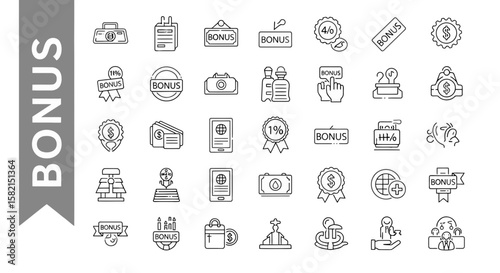A crisp, minimalist line icon symbolizing a bonus, extra benefits, rewards, and incentive programs.