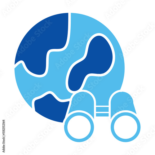 Sightseeing Icons In Blue Style, Vector Illustration