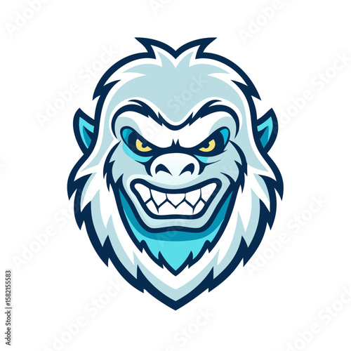 Yeti head logo mascot design 
