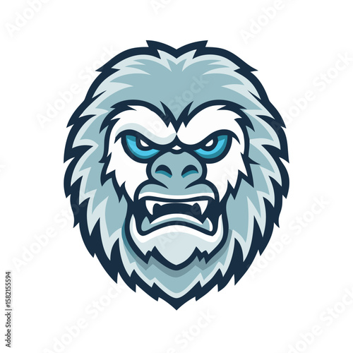 Yeti head logo mascot design 