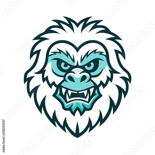 Yeti head logo mascot design 