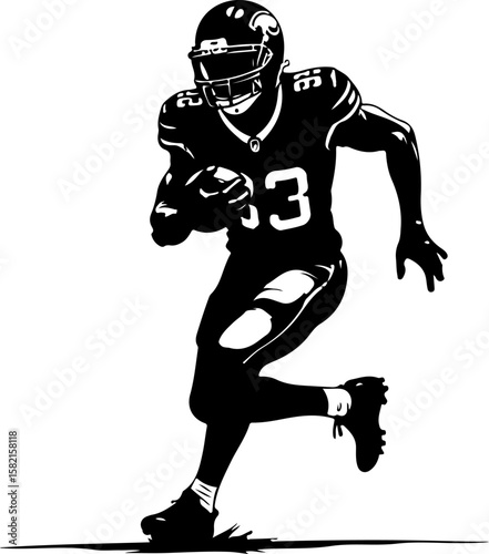 American football, helmet, athlete, sports, running  vector grphics