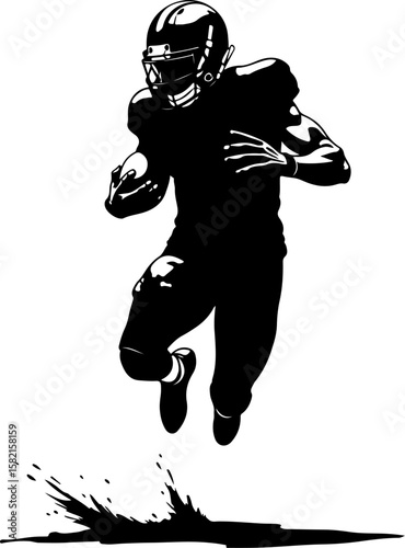 American football, helmet, athlete, sports, running  vector grphics