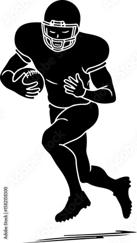 American football, helmet, athlete, sports, running  vector grphics