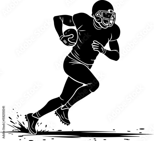 American football, helmet, athlete, sports, running  vector grphics