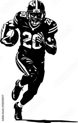 American football, helmet, athlete, sports, running  vector grphics