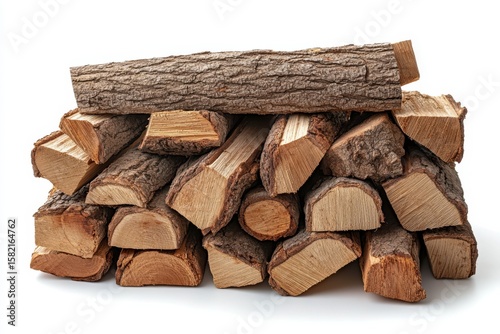 Wallpaper Mural Preparing for Winter A stack of firewood promising warmth and coziness on white in white background. Generative Ai Torontodigital.ca