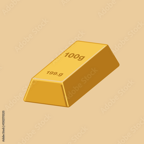 A shining gold bar, marked with its weight and purity, stands isolated against a clean, neutral background, symbolizing wealth and investment.