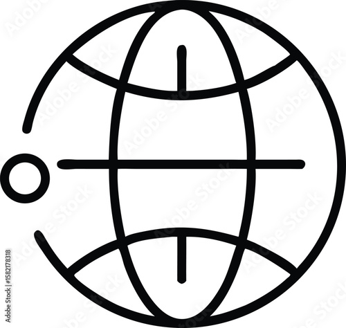 Global Network Connection, Worldwide Communication, Internet Technology, Digital Globe Icon, Abstract Design Element