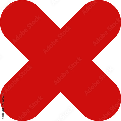 Free Download Bold Red X Mark Icon on White Background - Symbol of Error, Close, or Incorrect - GFXLoad