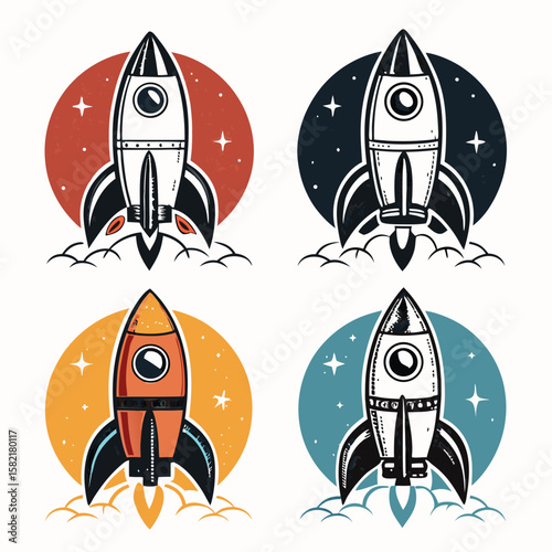 space rocket vector illustration