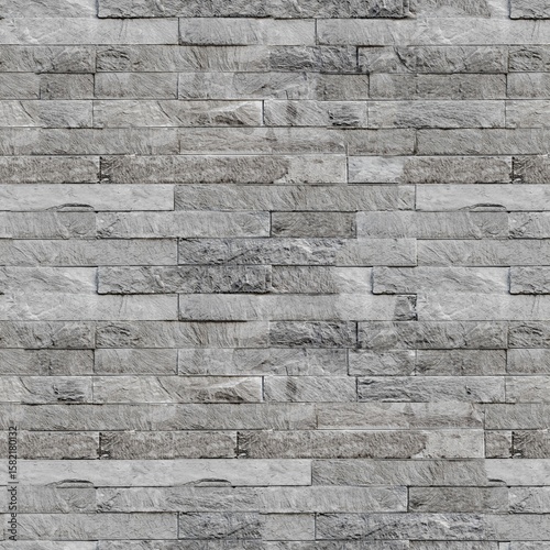 Billede på lærred Gray stacked stone wall texture, rustic natural masonry pattern for architectura