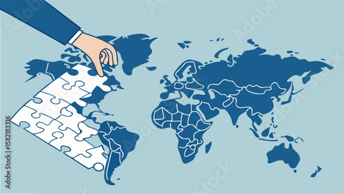 World puzzle global business concept