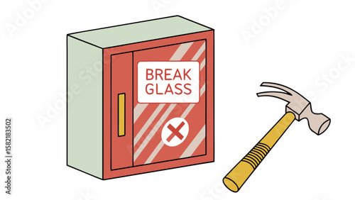 Emergency break glass fire safety box