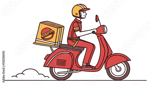 Food delivery scooter service vector