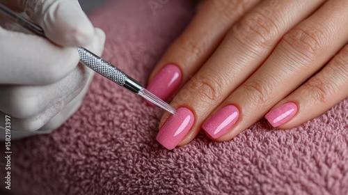 Manicure Pink Nails Beauty Salon Treatment
