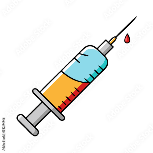 Cartoon medical syring 