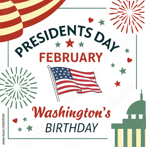 Presidents Day United States Of white Background