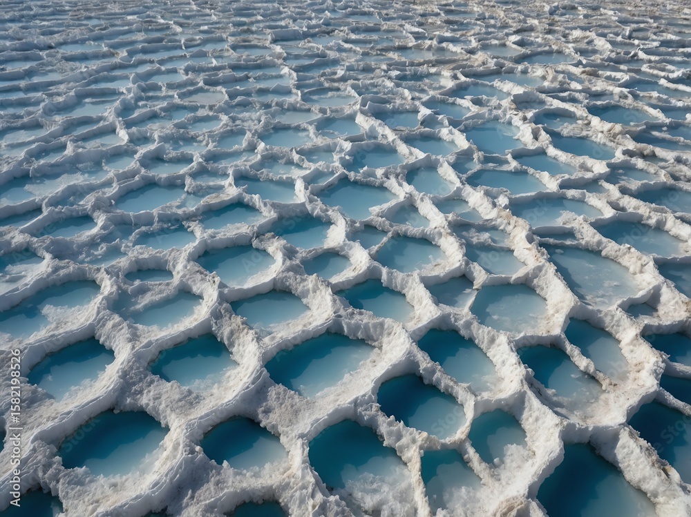 Fototapeta premium Crystalline Salt Flats Close-up