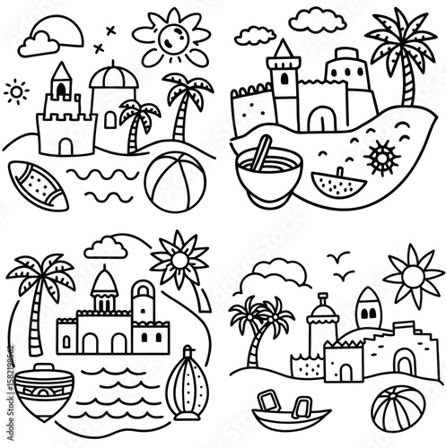 Enjoy summer tree palm vector 