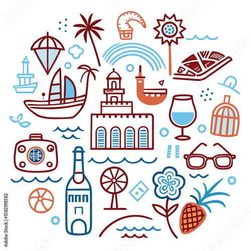 Enjoy summer tree palm vector 