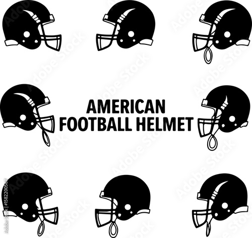 American Football Player Helmet  vector bundle