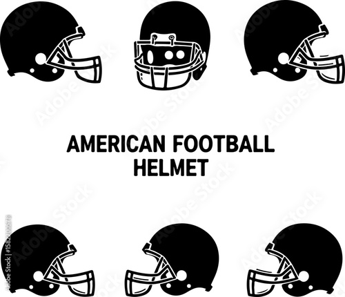 American Football Player Helmet  vector bundle