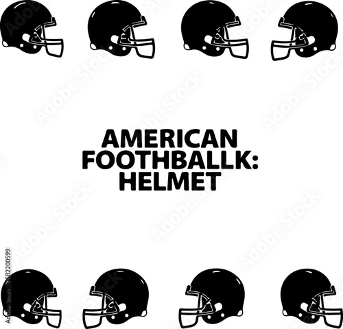 American Football Player Helmet  vector bundle