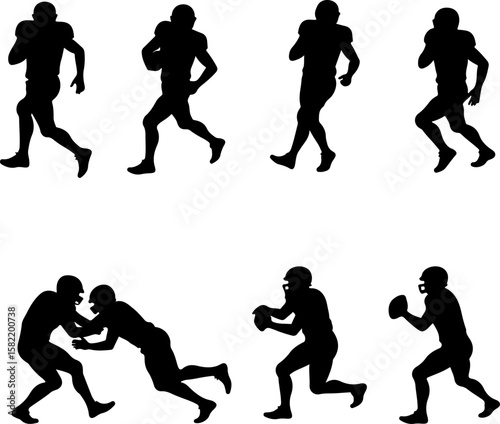 American Football Player Helmet  vector bundle