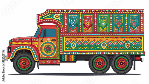 Pakistani Truck Art Style Vector