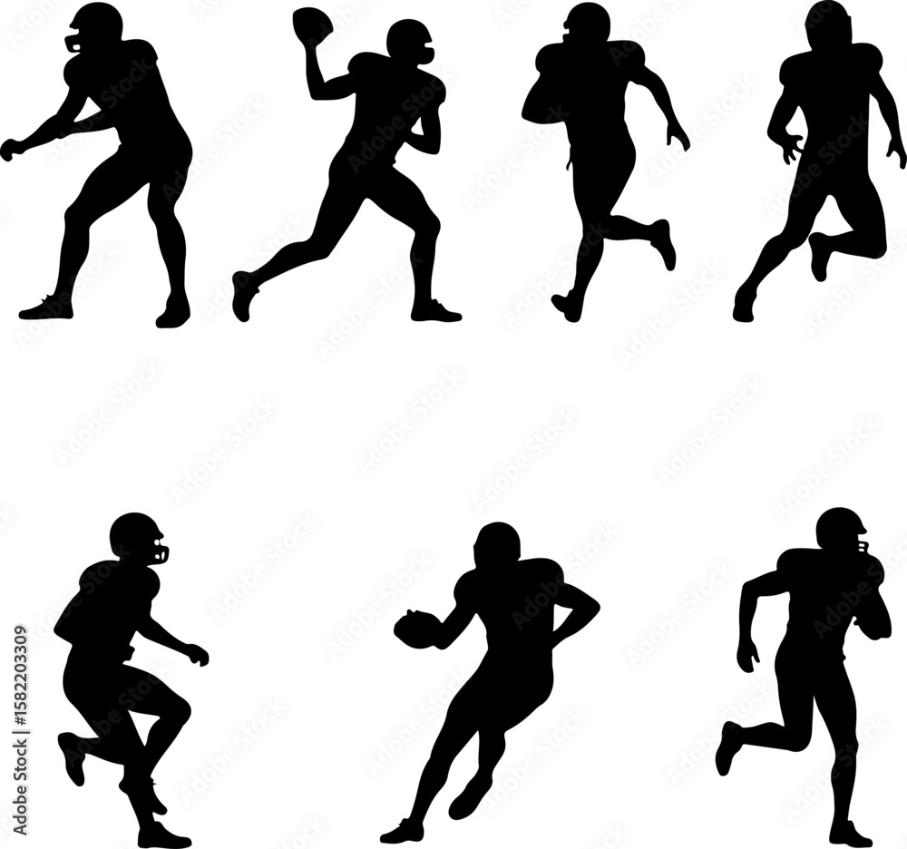 Fototapeta premium American Football Player Helmet vector bundle