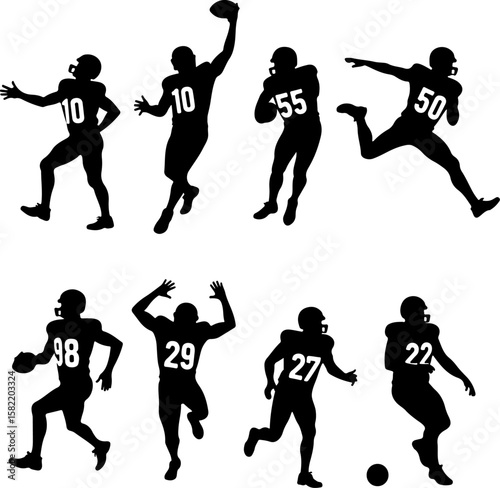 American Football Player Helmet  vector bundle