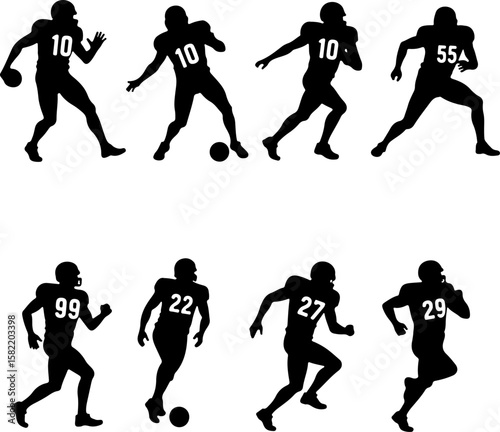 American Football Player Helmet  vector bundle