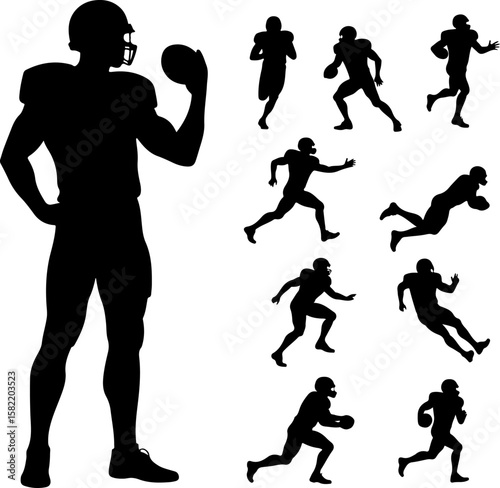 American Football Player Helmet  vector bundle