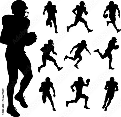 American Football Player Helmet  vector bundle