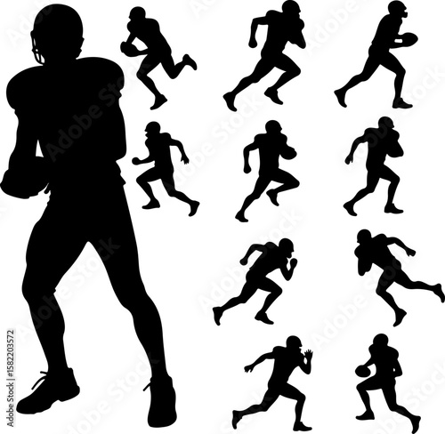 American Football Player Helmet  vector bundle