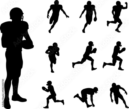 American Football Player Helmet  vector bundle