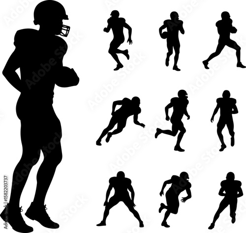 American Football Player Helmet  vector bundle