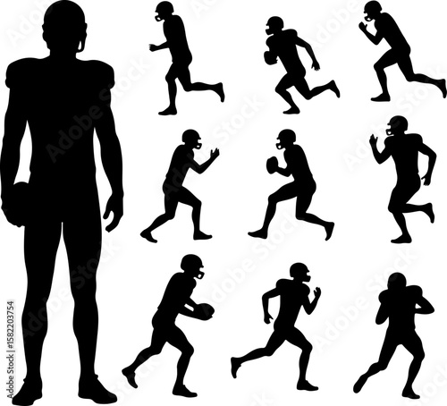 American Football Player Helmet  vector bundle