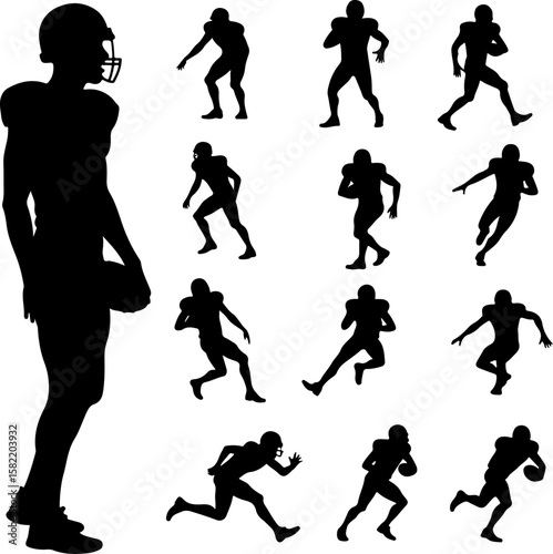 American Football Player Helmet  vector bundle