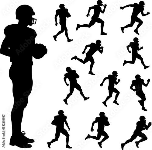 American Football Player Helmet  vector bundle