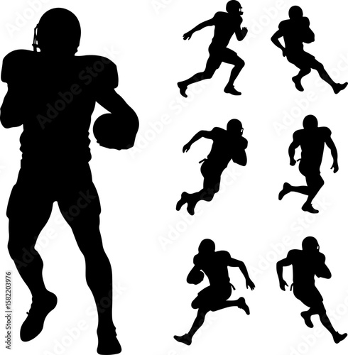 American Football Player Helmet  vector bundle